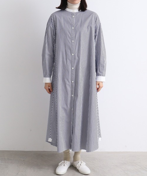 bulle de savon（ビュルデサボン）の「Basic Stand‐collar ワンピース（シャツワンピース・レディース・その他/ホワイト・FREE）」の10枚目の写真