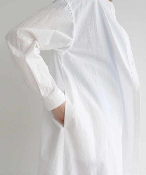 bulle de savon（ビュルデサボン）の「Basic Stand‐collar ワンピース（シャツワンピース・レディース・その他/ホワイト・FREE）」の18枚目の写真