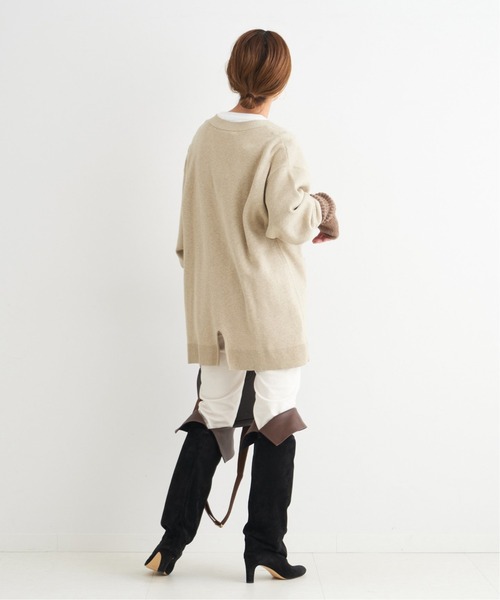 FRAMeWORK(フレームワーク)の「【WEB限定】コットンWフェイスカーディガン◆(カーディガン/ボレロ・レディース・パープル/モカ・FREE)」の4枚目の写真