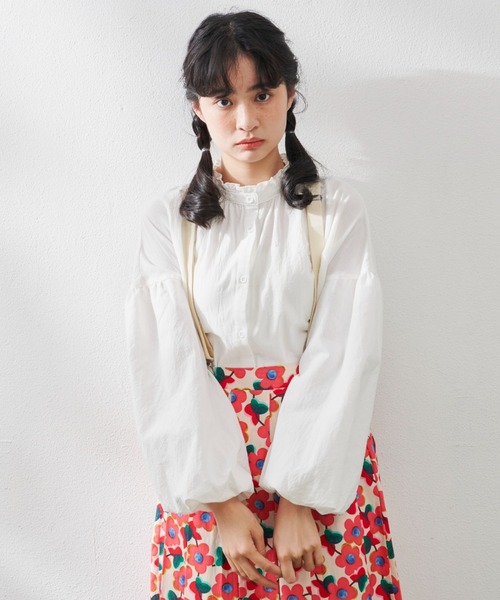 MERLOT(メルロー)の「ヴィンテージ袖バルーンブラウス(シャツ/ブラウス・レディース・ホワイト/ブラック・FREE)」の12枚目の写真