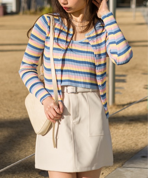 SpRay（スプレイ）の「マルチボーダーアンサンブル（アンサンブル・レディース・パープル/ブルー・FREE）」の6枚目の写真