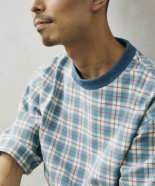 JOURNAL STANDARD relume（ジャーナルスタンダード　レリューム）の「CHECK TEE（Tシャツ/カットソー・メンズ・ブルー/パープル/ネイビー/グリーン・LARGE/MEDIUM）」の13枚目の写真