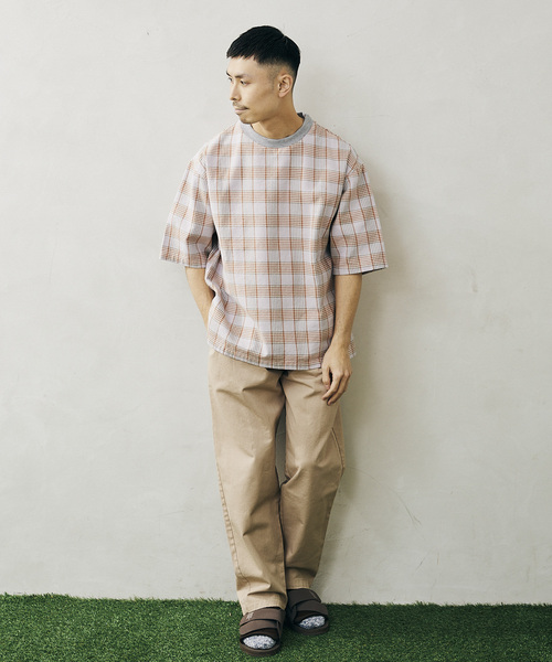 JOURNAL STANDARD relume（ジャーナルスタンダード　レリューム）の「CHECK TEE（Tシャツ/カットソー・メンズ・ブルー/パープル/ネイビー/グリーン・LARGE/MEDIUM）」の16枚目の写真