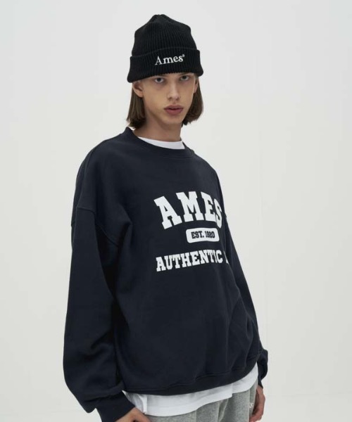 AMESWORLDWIDE（アメスワールドワイド）の「【AMESWORLDWIDE 】オーセンティック ロゴスウェットシャツ / AUTHENTIC LOGO SWEATSHIRTS（スウェット・レディース・ネイビー/グレー・MEDIUM/LARGE）」の2枚目の写真