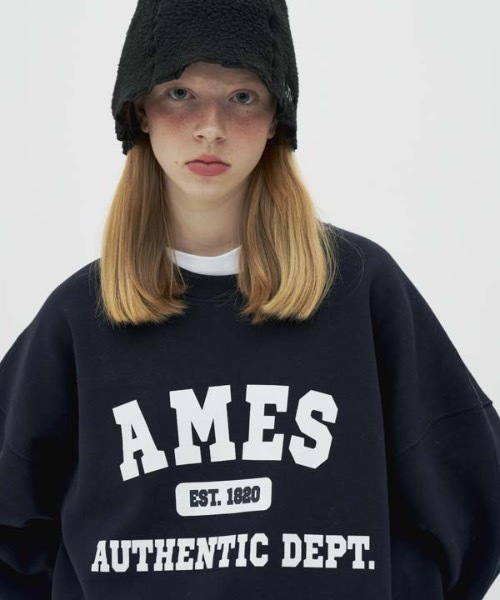 AMESWORLDWIDE（アメスワールドワイド）の「【AMESWORLDWIDE 】オーセンティック ロゴスウェットシャツ / AUTHENTIC LOGO SWEATSHIRTS（スウェット・レディース・ネイビー/グレー・MEDIUM/LARGE）」の7枚目の写真