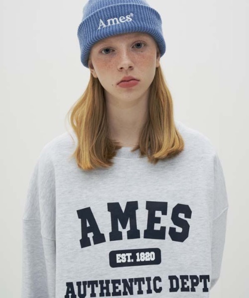AMESWORLDWIDE（アメスワールドワイド）の「【AMESWORLDWIDE 】オーセンティック ロゴスウェットシャツ / AUTHENTIC LOGO SWEATSHIRTS（スウェット・レディース・ネイビー/グレー・MEDIUM/LARGE）」の14枚目の写真