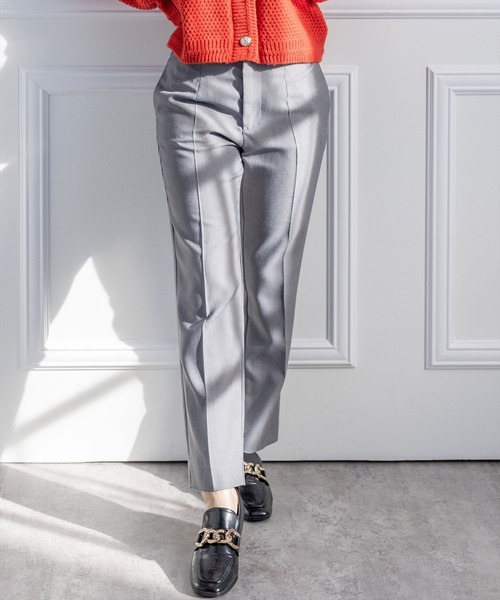 clear（クリア）の「美脚スリムテーパードパンツ（スラックス・レディース・ピンク/グリーン/ブルー系その他4/グレー/ブラック・S/M）」の2枚目の写真