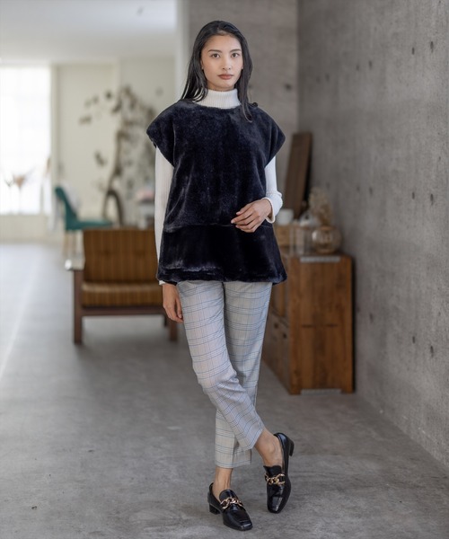 clear（クリア）の「美脚スリムテーパードパンツ（スラックス・レディース・ピンク/グリーン/ブルー系その他4/グレー/ブラック・S/M）」の10枚目の写真