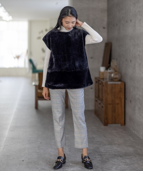 clear（クリア）の「美脚スリムテーパードパンツ（スラックス・レディース・ピンク/グリーン/ブルー系その他4/グレー/ブラック・S/M）」の11枚目の写真