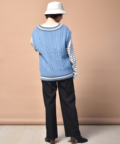 RETRO GIRL（レトロガール）の「タックスラックスパンツ（スラックス・レディース・ライトブルー/ブラック/イエロー/グリーン/ブラウン系その他・FREE）」の6枚目の写真
