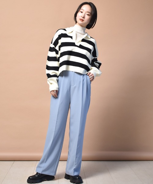 RETRO GIRL（レトロガール）の「タックスラックスパンツ（スラックス・レディース・ライトブルー/ブラック/イエロー/グリーン/ブラウン系その他・FREE）」の12枚目の写真