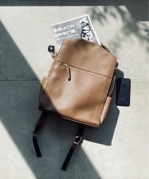 Legato Largo(レガートラルゴ)の「Legato Largo/ レガートラルゴ / PC収納 フェイクレザー バックパック リュック LG-E1312(バックパック/リュック・レディース・ブラック/キャメル/オリーブ/ネイビー/ブラウン/ライトグレー・ONESIZE)」の16枚目の写真