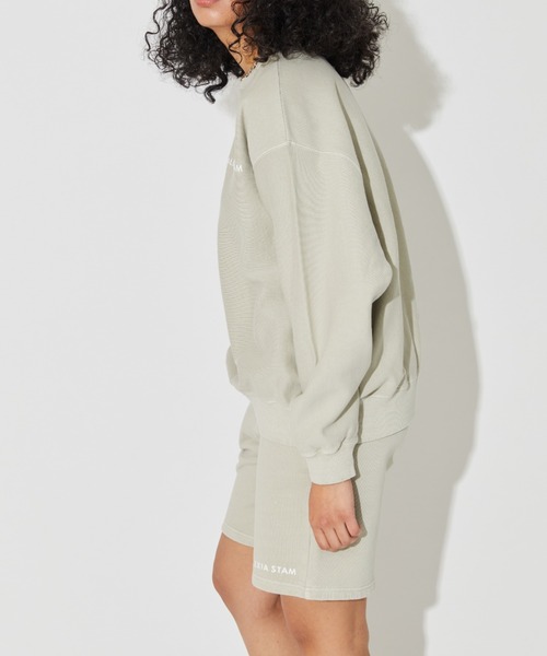 ALEXIA STAM（アリシアスタン）の「Logo Pigment Dyed Sweatshirt/ロゴピグメントダイスウェットシャツ（スウェット・レディース・チャコールグレー/モカ/グレイッシュベージュ・FREE）」の16枚目の写真