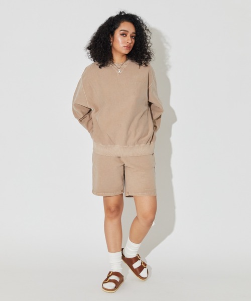 ALEXIA STAM（アリシアスタン）の「Logo Pigment Dyed Sweatshirt/ロゴピグメントダイスウェットシャツ（スウェット・レディース・チャコールグレー/モカ/グレイッシュベージュ・FREE）」の8枚目の写真