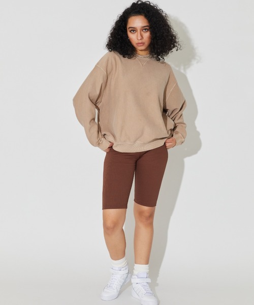 ALEXIA STAM（アリシアスタン）の「Logo Pigment Dyed Sweatshirt/ロゴピグメントダイスウェットシャツ（スウェット・レディース・チャコールグレー/モカ/グレイッシュベージュ・FREE）」の12枚目の写真