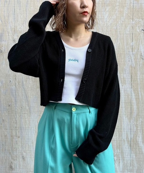 PBLIM（ページボーイリム）の「【PAGEBOYLIM】ニットショートカーデ（カーディガン/ボレロ・レディース・ブラック/オフホワイト/グリーン系その他・FREE）」の3枚目の写真