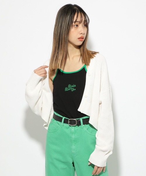 PBLIM（ページボーイリム）の「【PAGEBOYLIM】ニットショートカーデ（カーディガン/ボレロ・レディース・ブラック/オフホワイト/グリーン系その他・FREE）」の4枚目の写真