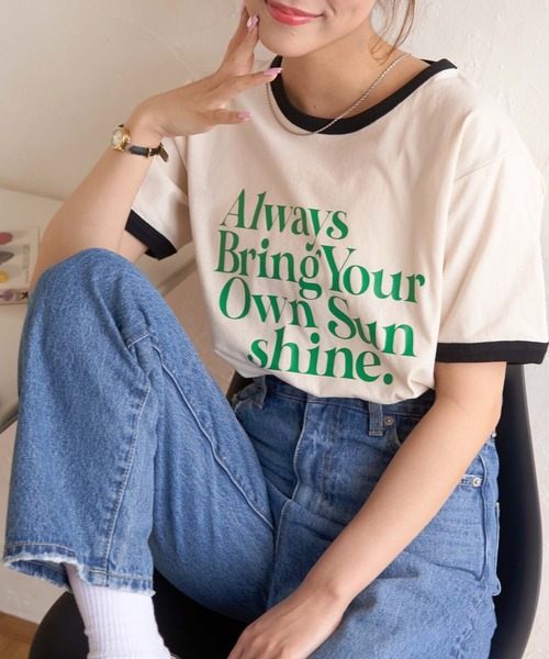 WEGO(ウィゴー)の「WEGO/グラフィックTシャツ(Tシャツ/カットソー・レディース・ホワイト/オフホワイト/イエロー/ブルー/その他1/その他2/オートミール/ホワイト系その他/ブラック/その他6/その他4/その他5/その他7/その他8/その他3/ライトピンク/その他10/その他9/その他11/スミクロ・FREE)」の19枚目の写真