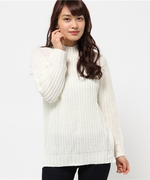 OUTLET（アウトレット）の「【CIAOPANIC TYPY】ローゲージタートルニットプルオーバー（ニット/セーター・レディース・ブルー/キャメル/グレー/オフホワイト/ブラック・FREE）」の2枚目の写真