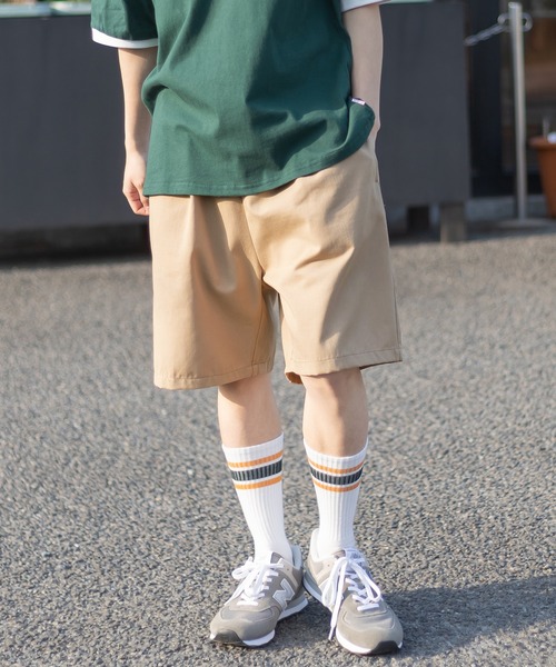 SlashDate（スラッシュデイト）の「ワイドシルエットスケーターショーツ/チノショーツ/シェフショーツ/イージーショーツ（チノパンツ・メンズ・ブラック/ベージュ/グレー/ネイビー/カーキ/アイボリー/ブルー/ホワイト系その他/ダークインディゴブルー/ブラック系その他/ベージュ系その他/ワンウォッシュ/ブラック系その他2・M/L/XL）」の7枚目の写真