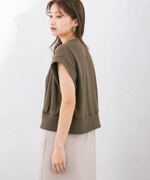 KBF（ケイビーエフ）の「リブカットソーショートベスト（Tシャツ/カットソー・レディース・ブルー/ブラウン/ブラック・ONE）」の14枚目の写真