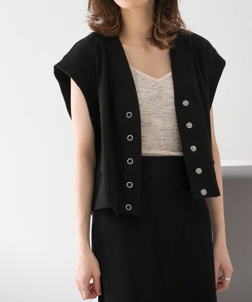 KBF（ケイビーエフ）の「リブカットソーショートベスト（Tシャツ/カットソー・レディース・ブルー/ブラウン/ブラック・ONE）」の17枚目の写真