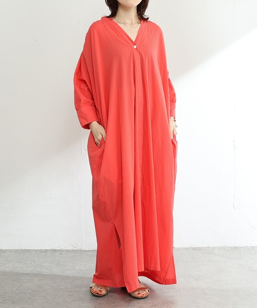 COLLAGE GALLARDAGALANTE（コラージュガリャルダガランテ）の「2WAY/バサッと羽織れる、リラックシーな１枚/シャツワンピース（シャツワンピース・レディース・ベージュ/ピンク/チャコールグレー・FREE）」の9枚目の写真