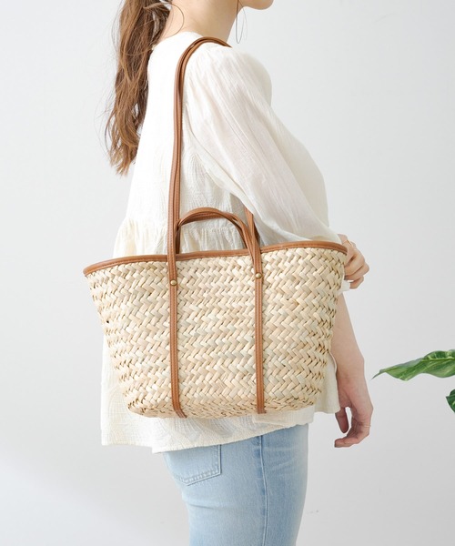 URBAN RESEARCH Sonny Label（アーバンリサーチサニーレーベル）の「ツーハンドルバスケットバッグ（かごバッグ・レディース・ブラック/グレー系その他/キャメル・ONE）」の10枚目の写真