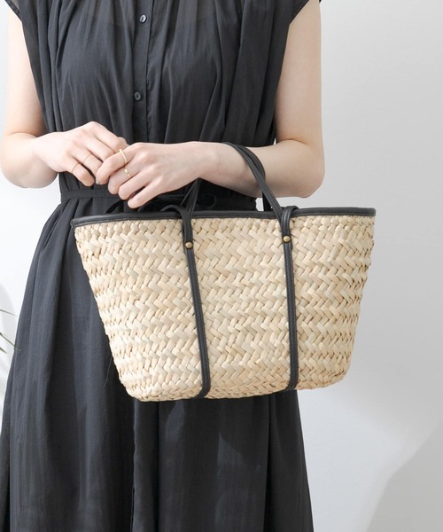 URBAN RESEARCH Sonny Label（アーバンリサーチサニーレーベル）の「ツーハンドルバスケットバッグ（かごバッグ・レディース・ブラック/グレー系その他/キャメル・ONE）」の6枚目の写真