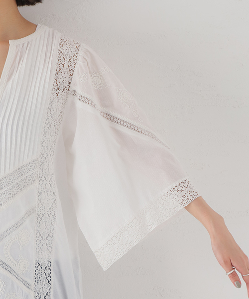 サラマリカ sara mallika 22SS コットン 刺繍ワンピース 白 Sara mallika サラマリカ ワンピース 020441SE1 レディース