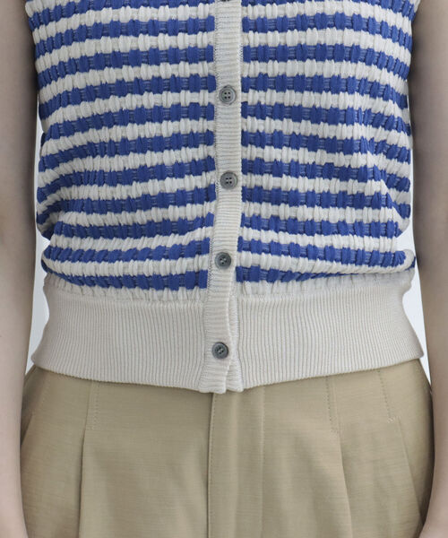 fredy emue（フレディエミュ）の「リンクスボーダー 前開きニットベスト（ベスト・レディース・ブルー系その他/グリーン系その他/ベージュ系その他・38）」の18枚目の写真