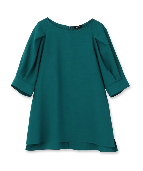 【洗える/UVケア/SETUP可能】ボリュームラグランスリーブ5分袖ブラウス