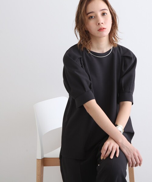 INDIVI（インディヴィ）の「◆【洗える/UVケア/SETUP可能】ボリュームラグランスリーブ5分袖ブラウス（Tシャツ/カットソー・レディース・チャコールグレー/ダークグリーン/ネイビー・05/12/13/15 /34/38）」の18枚目の写真