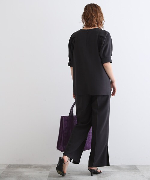 INDIVI（インディヴィ）の「◆【洗える/UVケア/SETUP可能】ボリュームラグランスリーブ5分袖ブラウス（Tシャツ/カットソー・レディース・チャコールグレー/ダークグリーン/ネイビー・05/12/13/15 /34/38）」の19枚目の写真