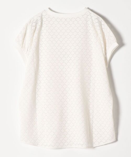 SHIPS any(シップス エニィ)の「SHIPS any:〈ウォッシャブル〉パフスリーブ ラウンドヘム TEE◇(Tシャツ/カットソー・レディース・ホワイト/ネイビー/オフホワイト・ONE SIZE)」の6枚目の写真