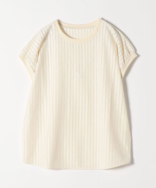 SHIPS any(シップス エニィ)の「SHIPS any:〈ウォッシャブル〉パフスリーブ ラウンドヘム TEE◇(Tシャツ/カットソー・レディース・ホワイト/ネイビー/オフホワイト・ONE SIZE)」の10枚目の写真