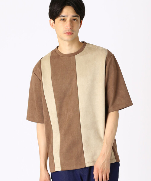 COMME CA ISM(コムサイズム)の「フェイクスエード 5分袖Tシャツ(Tシャツ/カットソー・メンズ・カーキ/グレー/ベージュ・MEDIUM/LARGE)」の7枚目の写真