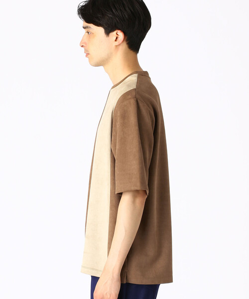 COMME CA ISM(コムサイズム)の「フェイクスエード 5分袖Tシャツ(Tシャツ/カットソー・メンズ・カーキ/グレー/ベージュ・MEDIUM/LARGE)」の11枚目の写真