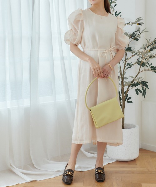 Lamoa(ラモア)の「Lamoa/パフスリーブ シアーワンピース(ワンピース・レディース・アイボリー/グリーン/ブルー・FREE)」の5枚目の写真