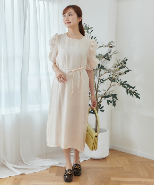 Lamoa(ラモア)の「Lamoa/パフスリーブ シアーワンピース(ワンピース・レディース・アイボリー/グリーン/ブルー・FREE)」の8枚目の写真