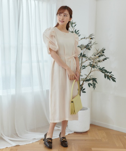 Lamoa(ラモア)の「Lamoa/パフスリーブ シアーワンピース(ワンピース・レディース・アイボリー/グリーン/ブルー・FREE)」の10枚目の写真