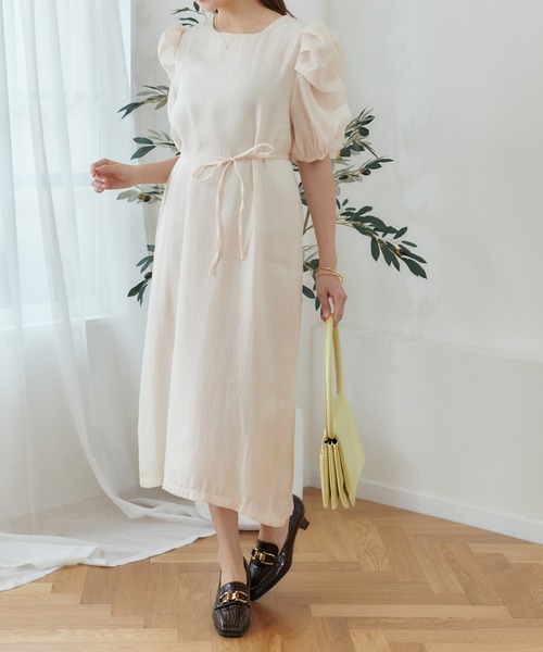 Lamoa(ラモア)の「Lamoa/パフスリーブ シアーワンピース(ワンピース・レディース・アイボリー/グリーン/ブルー・FREE)」の4枚目の写真