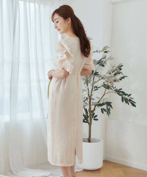 Lamoa(ラモア)の「Lamoa/パフスリーブ シアーワンピース(ワンピース・レディース・アイボリー/グリーン/ブルー・FREE)」の13枚目の写真