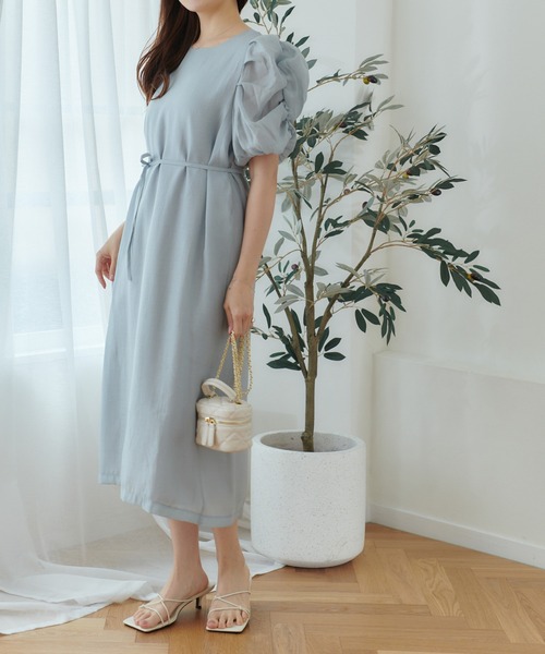 Lamoa(ラモア)の「Lamoa/パフスリーブ シアーワンピース(ワンピース・レディース・アイボリー/グリーン/ブルー・FREE)」の14枚目の写真