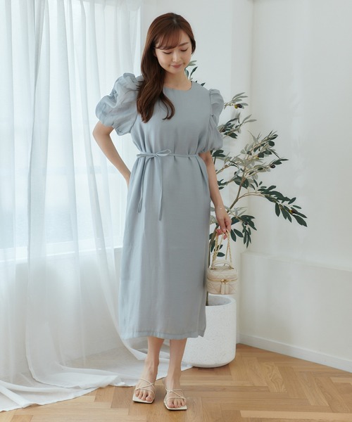 Lamoa(ラモア)の「Lamoa/パフスリーブ シアーワンピース(ワンピース・レディース・アイボリー/グリーン/ブルー・FREE)」の20枚目の写真