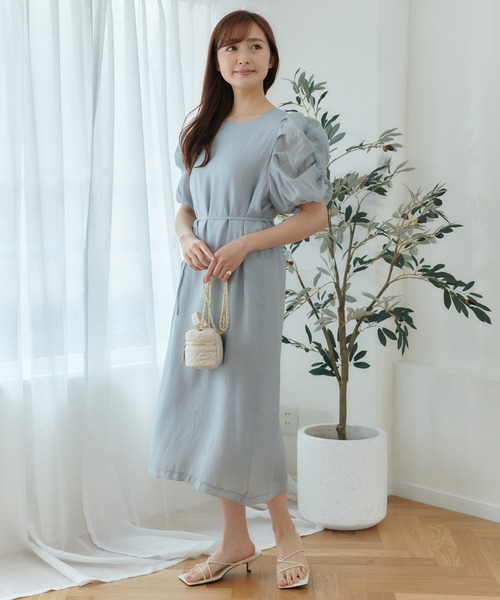 Lamoa(ラモア)の「Lamoa/パフスリーブ シアーワンピース(ワンピース・レディース・アイボリー/グリーン/ブルー・FREE)」の22枚目の写真