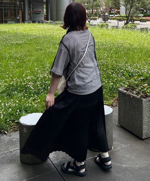 kutir（クティール）の「メッシュポロトップス（ポロシャツ・レディース・ブラック/カーキ/ピンク/アイボリー・FREE）」の21枚目の写真