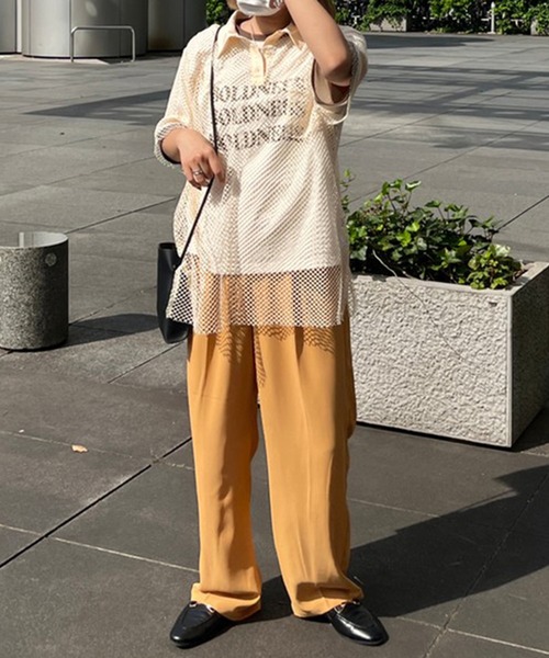 kutir（クティール）の「メッシュポロトップス（ポロシャツ・レディース・ブラック/カーキ/ピンク/アイボリー・FREE）」の17枚目の写真