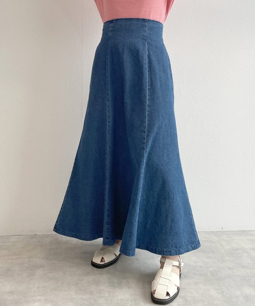w closet（ダブルクローゼット）の「デニムマーメイドスカート（デニムスカート・レディース・ブラック/ブルー・FREE）」の20枚目の写真