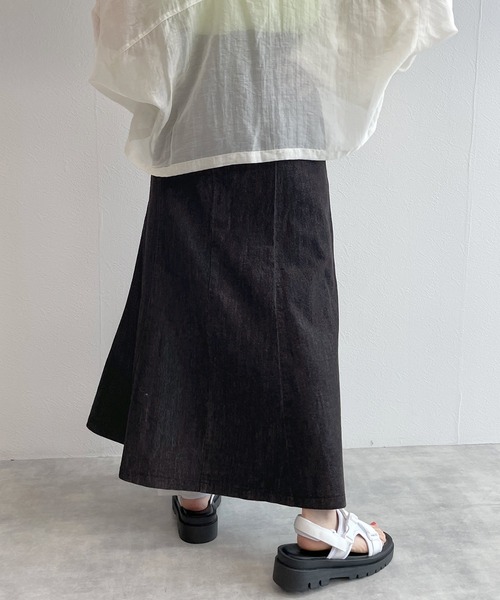 w closet（ダブルクローゼット）の「デニムマーメイドスカート（デニムスカート・レディース・ブラック/ブルー・FREE）」の7枚目の写真